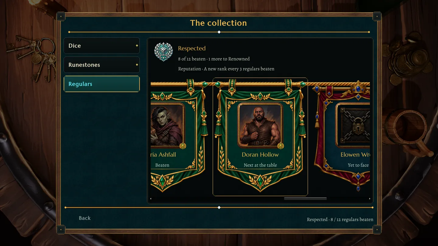 The current Regulars collection with ornate reputation banners